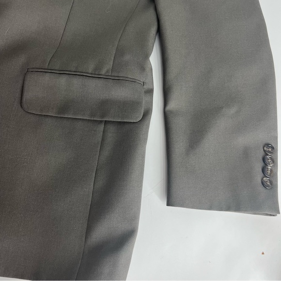 Burberry Blazer Mens Large Grey Button Up Formal Pure Wool Wedding Suit Tuxedo - Picture 13 of 14